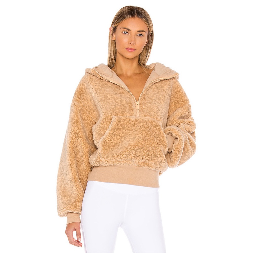 Alo Yoga Streetside Half Zip Hoodie/Jacket Camel